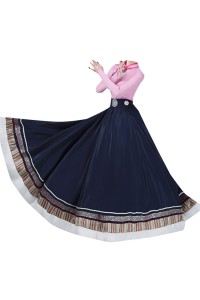 Design Tibetan dance costume skirt, custom-made big swing skirt performance costume, women's top jumpsuit, Tibetan practice clothing, art test ethnic style, Tibetan performance costume SKDO020 detail view-1